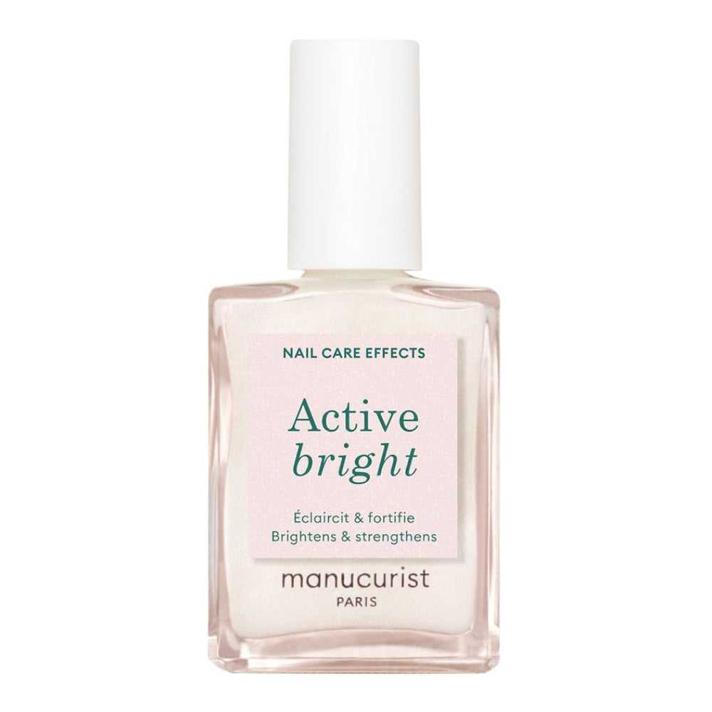 MANUCUIST Nail Care Repair Active Glow Raspberry (Pink) Biobasiert: Süße Mandel, Himbeere, pflegender und glänzender Nagellack, transparenter Pink-Effekt – Nude-Nagellack