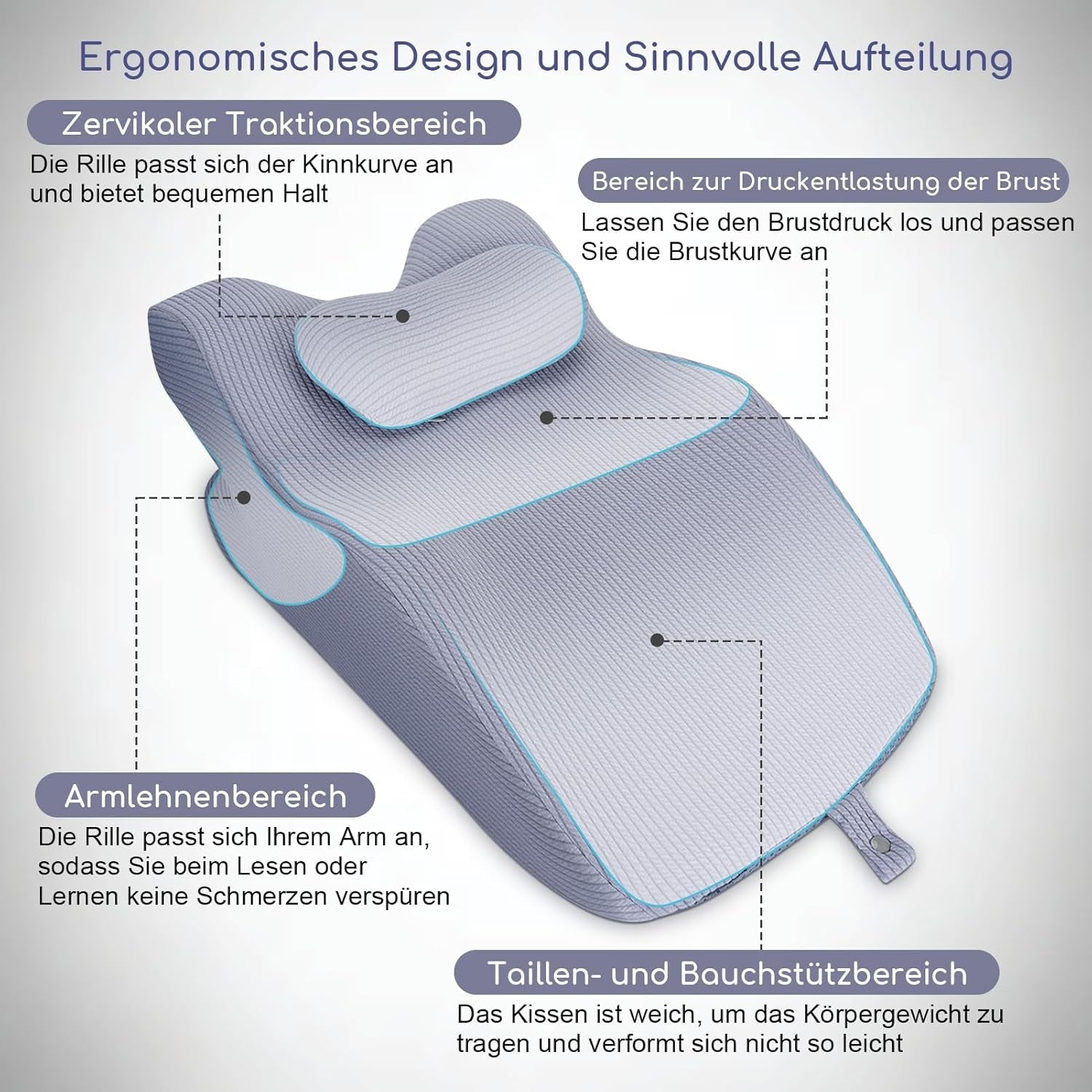 Pernă de citit pentru pat și canapea, pernă cu pană, pernă de pat din spumă cu memorie, pernă pentru dormit pe o parte, pernă ergonomică pentru susținerea spatelui, pentru citit și vizionat la televizor