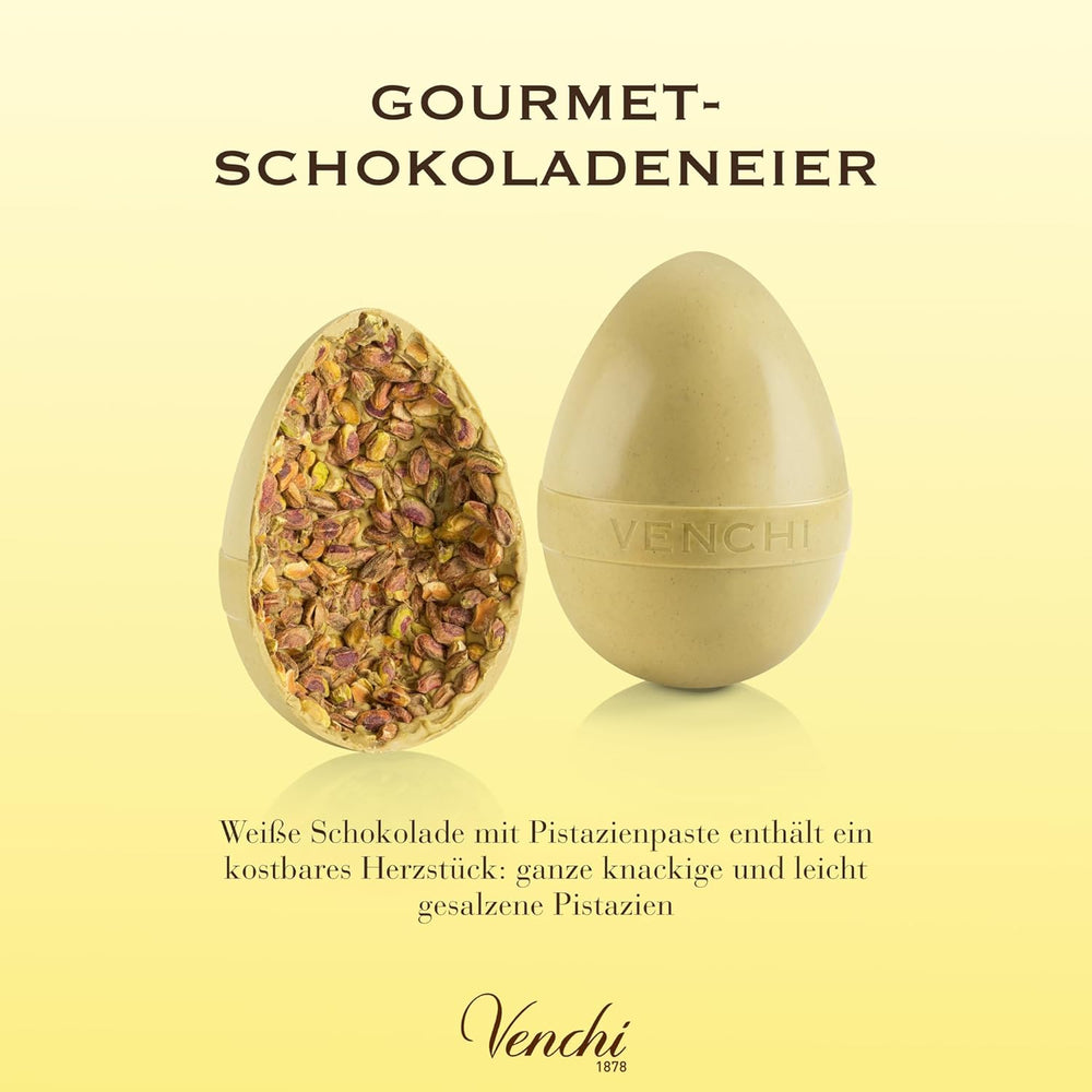 Venchi - Schokoladenei, Pistaziengeschmack, mit ganzen Pistazien, mit Überraschung, glutenfrei, 500g, Osterkollektion, Geschenkidee