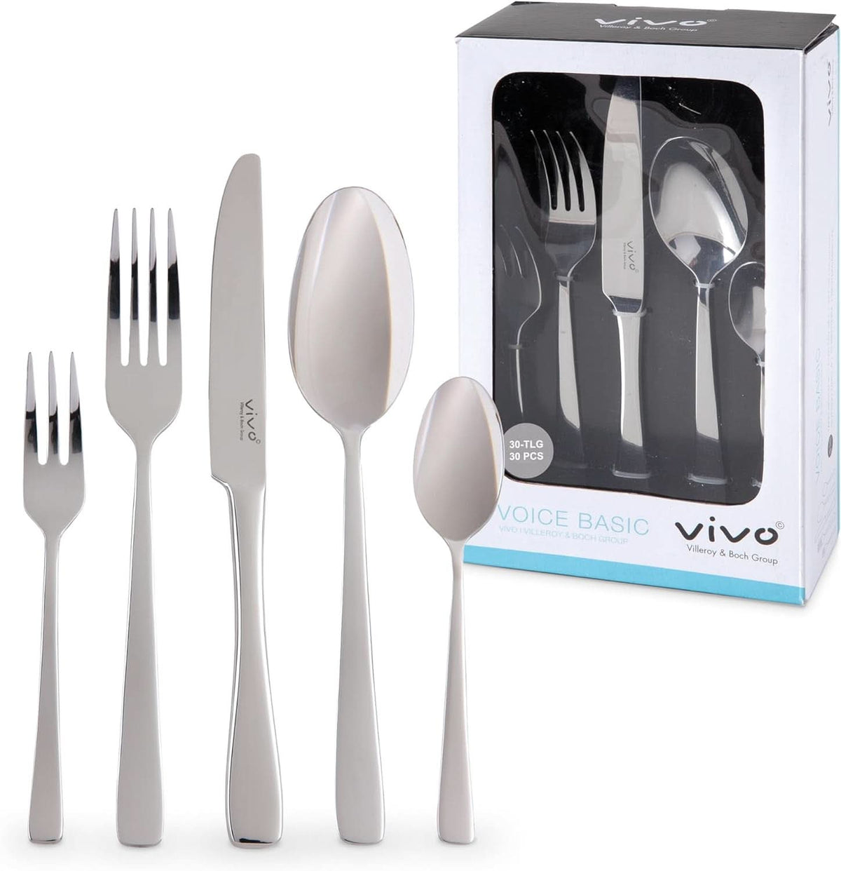 Vivo von Villeroy & Boch - Voice Basic Besteckset 30-teilig für 6 Personen Naty Shop