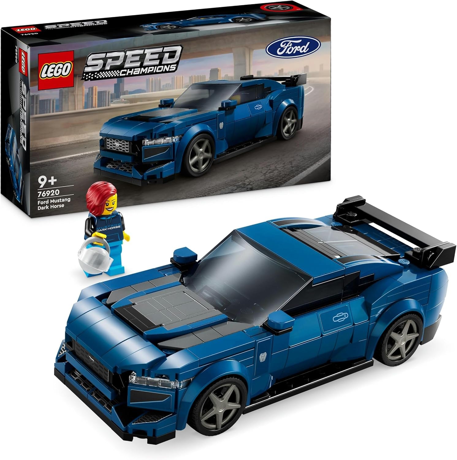 LEGO Speed Champions Ford Mustang Dark Horse Sportwagen Minifiguren, Autospielzeug für Kinder zum Bauen, Spielen und Ausstellen, Geschenk für Jungen, Mädchen und Autofans ab 9 Jahren 76920 Bausätze Besuchen Sie den LEGO-Store Singur