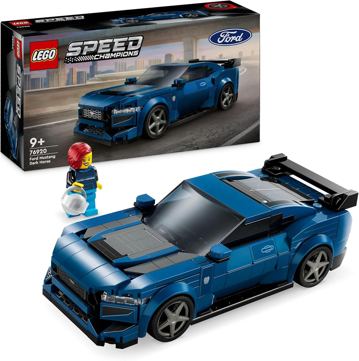 LEGO Speed Champions Ford Mustang Dark Horse Sportwagen Minifiguren, Autospielzeug für Kinder zum Bauen, Spielen und Ausstellen, Geschenk für Jungen, Mädchen und Autofans ab 9 Jahren 76920 Bausätze Besuchen Sie den LEGO-Store Singur