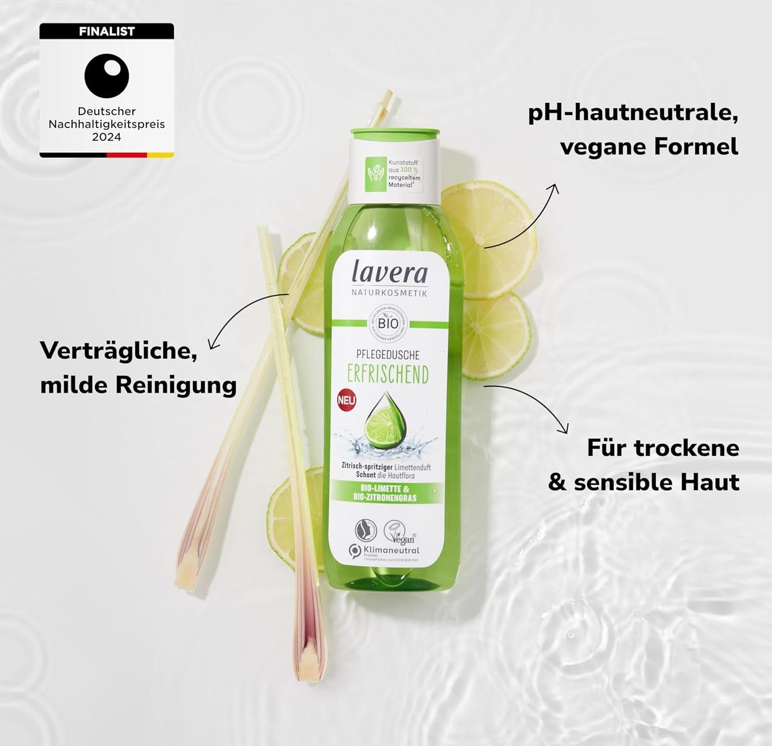 Lavera, Erfrischendes Duschgel mit Bio-Limette, 250 ml Dusche und Bad Naty Shop