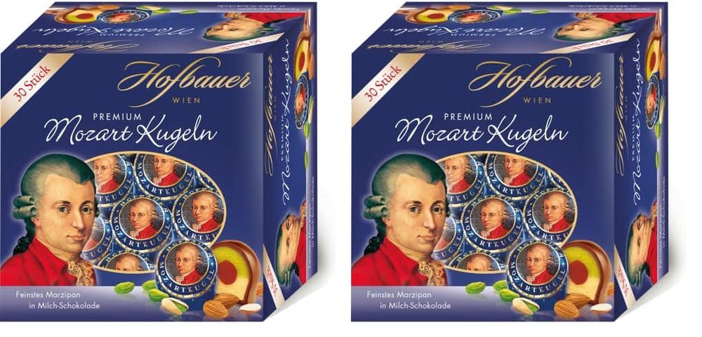 Hofbauer Wiener Mozartkugeln Schachtel Vollmilchschokolade 600g (30 Stück)