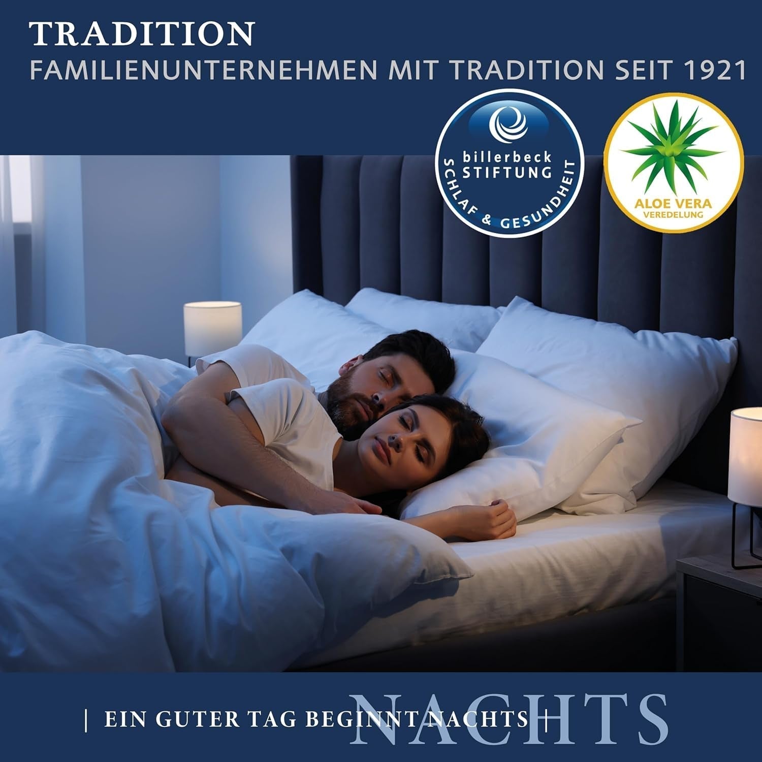 Billerbeck E21 King-Faserbettdecke – Feinfaserbettdecke mit Aloe Vera – 135 x 200 cm Ganzjahresdecke mit mittlerem Wärmeniveau, weiße Bettdecken und Steppdecken von Naty Shop