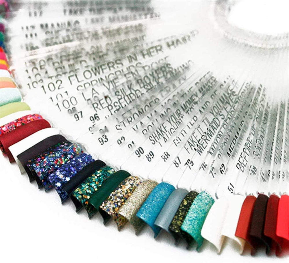 50 de bucăți de inele pentru sfaturi de artă pentru unghii, plăci transparente de culoare, bețișoare inelare pentru afișare a ojei, exerciții de salon de unghii, afișare a vârfurilor de unghii pentru afișare și exersare DIY Nail Art