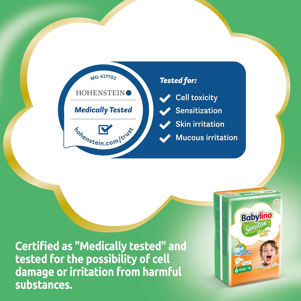 Windeln für empfindliche Babys, Größe 6, extra groß (13-18 kg), 114 Windeln