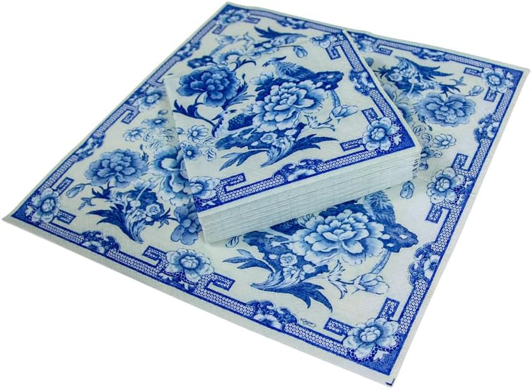 Șervețel de cocktail, albastru/alb