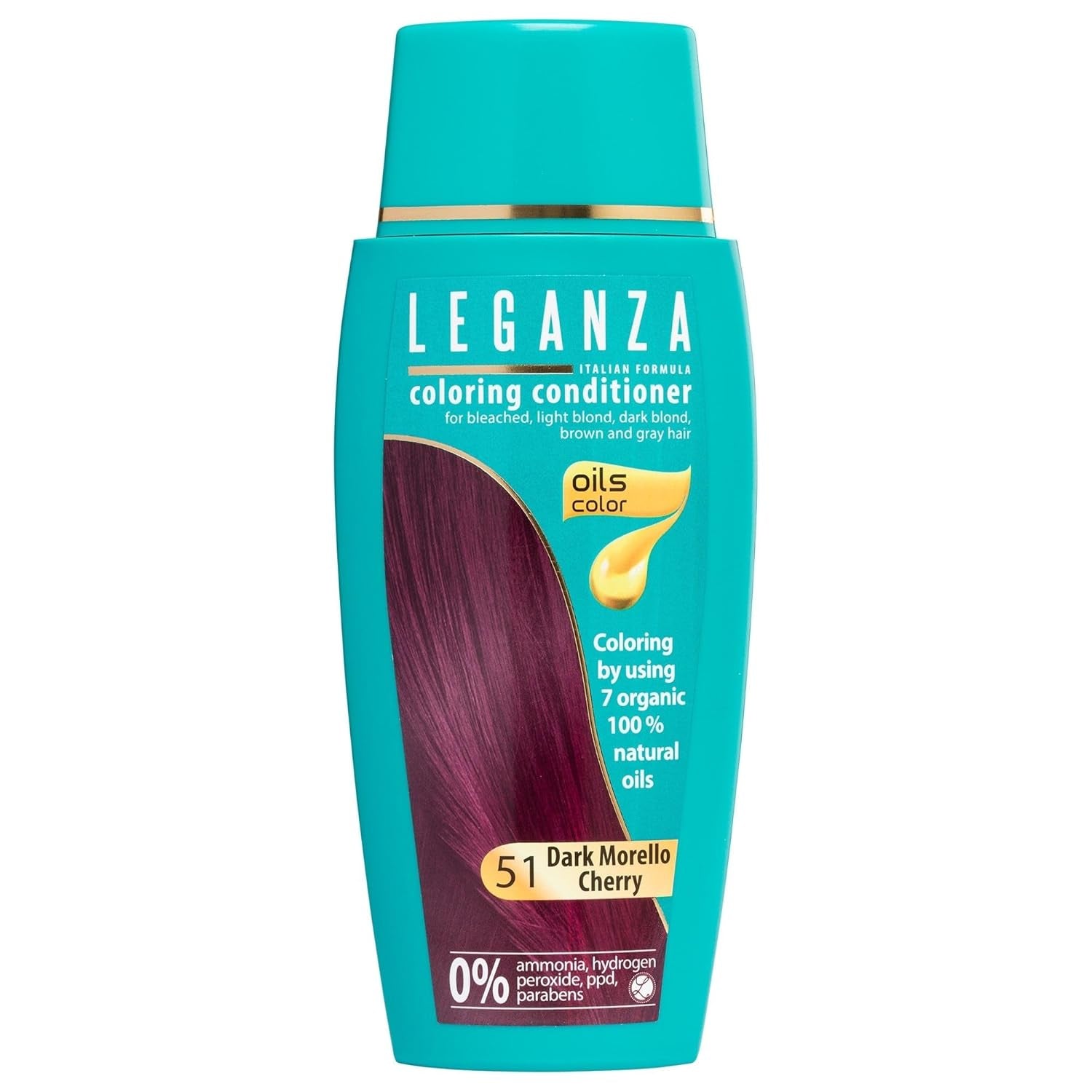 Leganza Natural Balm Hair Dye Colour 71 Café Latte | Vopsea de păr fără amoniac | Îmbogățită cu 7 uleiuri naturale | 150 ml Vopsea pentru par Naty Shop 51 Cireșe morello întunecate