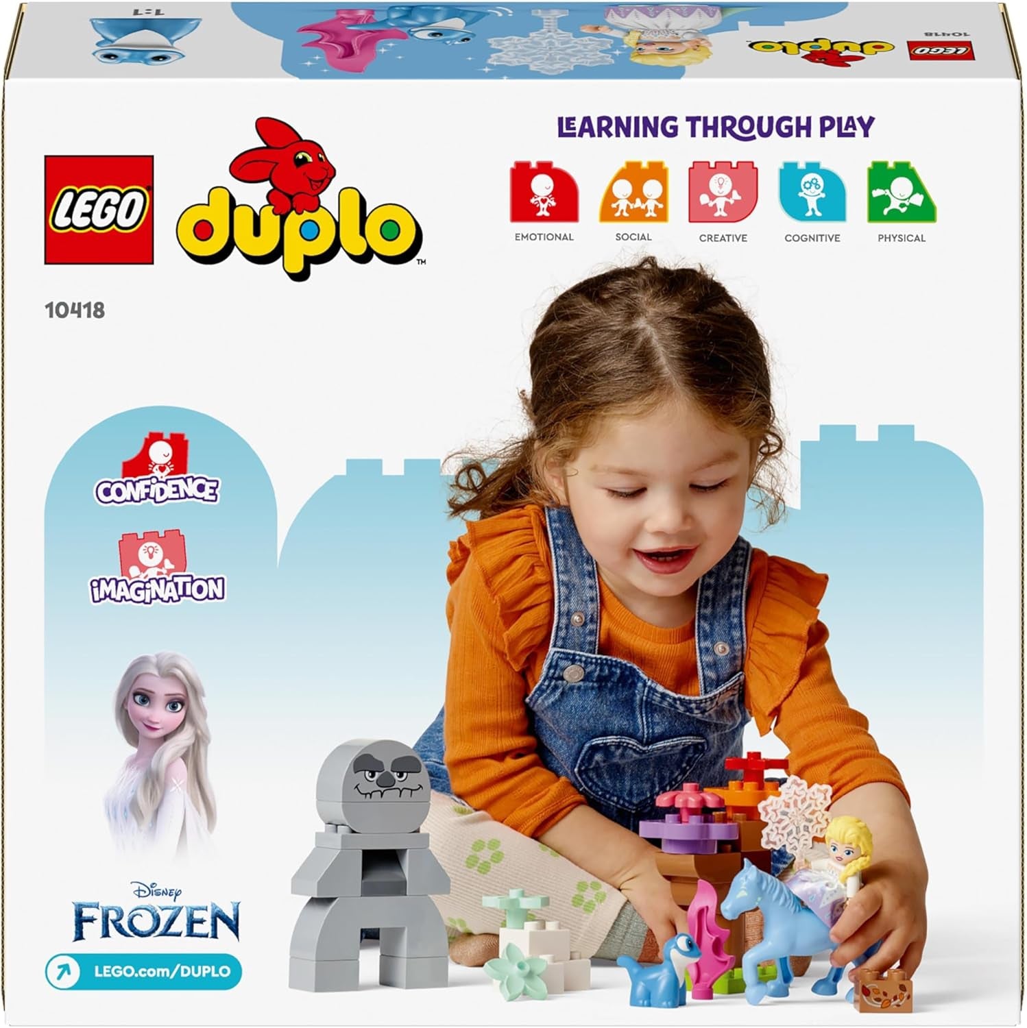 LEGO DUPLO | Disney ELSA und Bruni im Zauberwald, Eiskönigin, 4 Figuren, Spielzeug für 2-Jährige, Vorschulgeschenk für Mädchen und Jungen ab 2 Jahren, basierend auf „Die Eiskönigin 2“ (10418) Bausets. Beuche den LEGO-Store