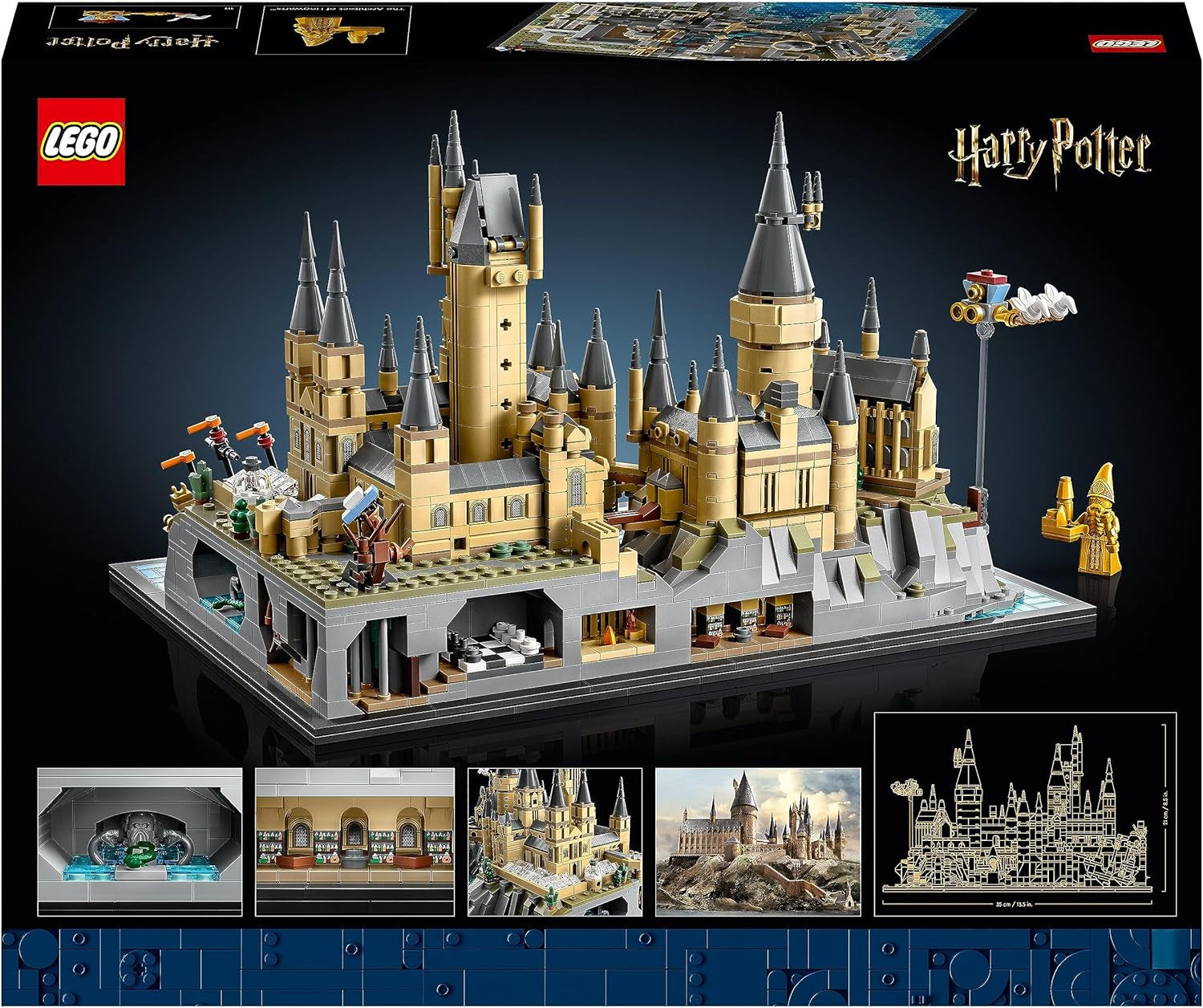 Schloss Hogwarts LEGO Harry Potter mit Schlossflügeln – Sammlungsset für Erwachsene, einschließlich Hauptturm und astronomischem Turm, Kammer des Schreckens und Architekten-Minifigur – Geschenk für Frauen – 76419 Bausätze Besuchen Sie den LEGO-Store
