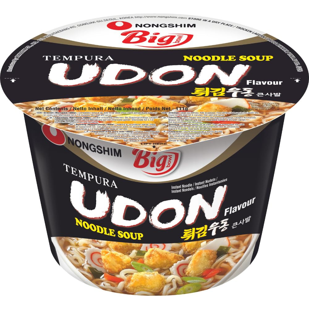 Instant-Nudeln Nong Shim Kimchi Ramyun, große Schüssel – koreanische Ramen-Suppe – schnelle Zubereitung – 1 Packung 112 g