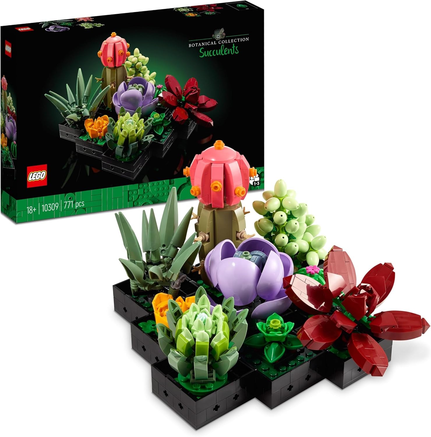LEGO Botanicals Blühender Kaktus – Set mit Kunstpflanze mit 2 Kakteen & künstlichen Blüten – DIY Deko – Giftidee zum Geburtstag für Mädchen ab 9 Jahren & Erwachsene Pflanzenliebhaber – 11509