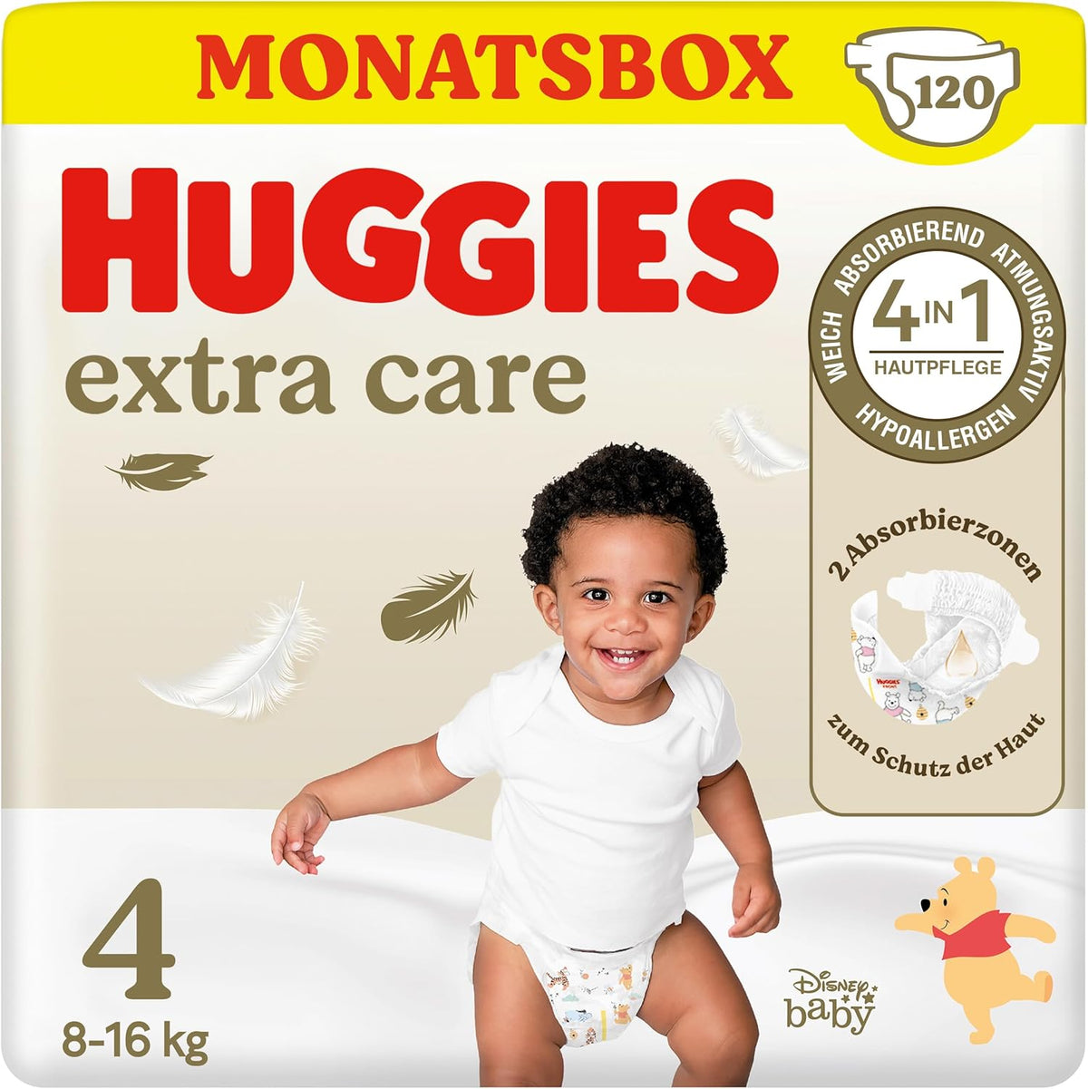Huggies Extra Care Disney Babywindeln, Größe 4, 120 Windeln (2x60), Monatsbox