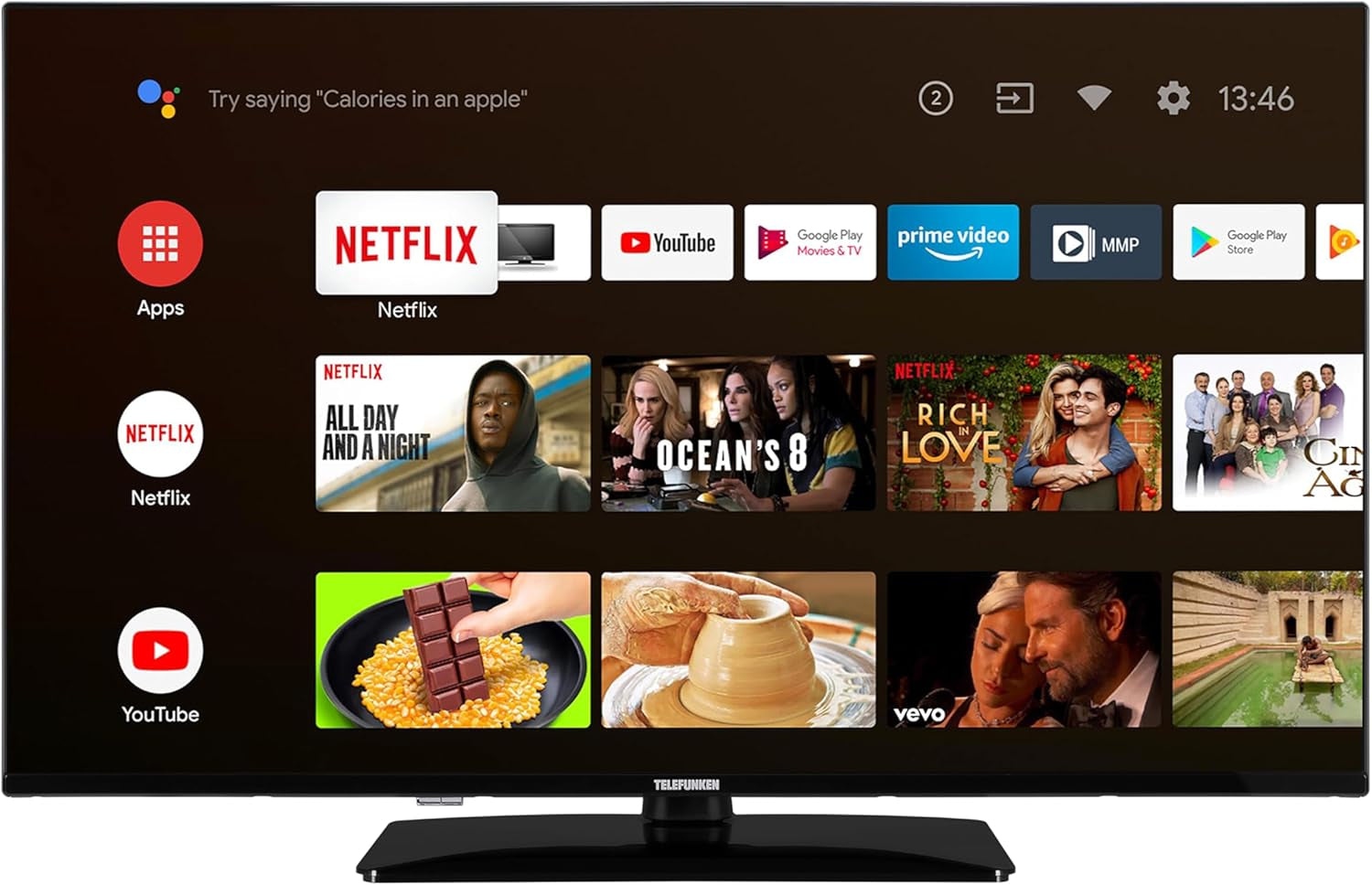 Televizor TELEFUNKEN Android TV de 43 de inci (Smart TV Full HD, HDR, triplu tuner, Bluetooth) XF43AN750M