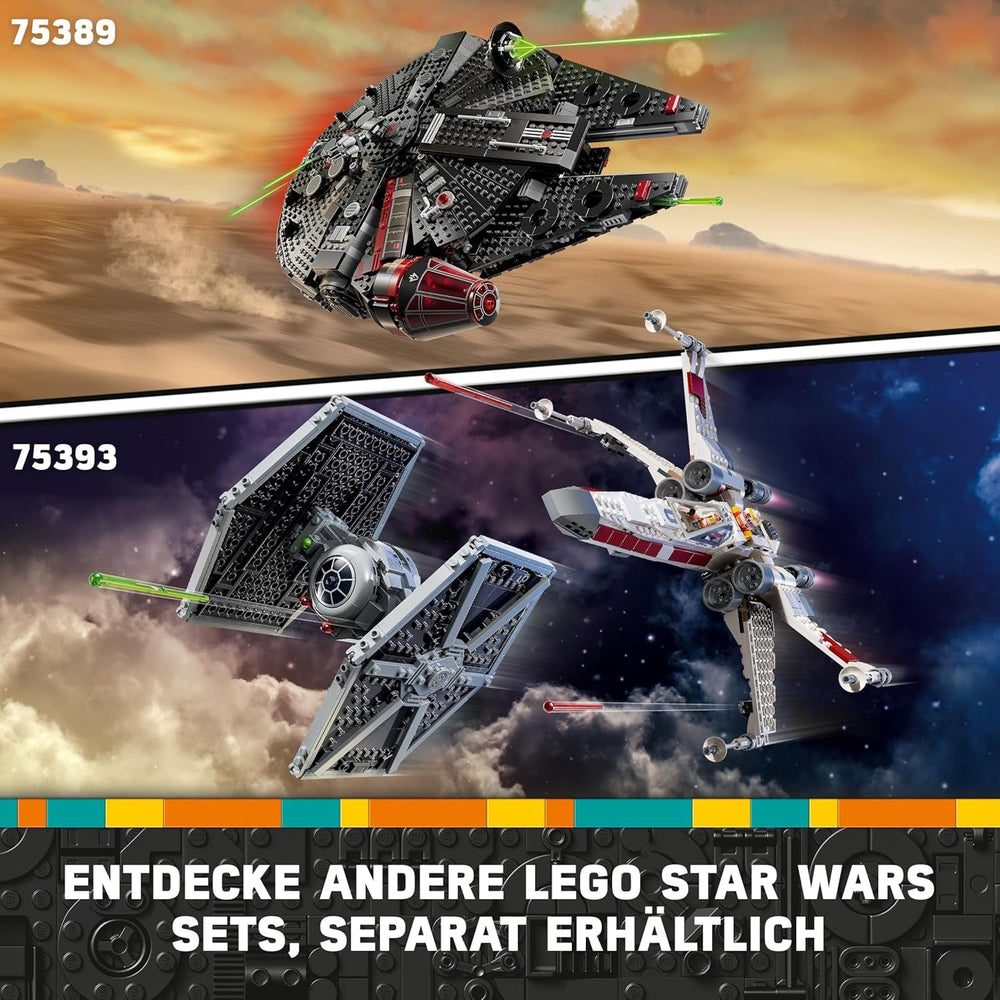 LEGO Star Wars Dark Millennium Falcon, Raumschiff-Set, Bauspielzeug für Kinder, Geburtstagsgeschenk für Jungen, Mädchen und Fans, Abenteuerspielzeug 75389 Bausets Besuchen Sie den LEGO-Store