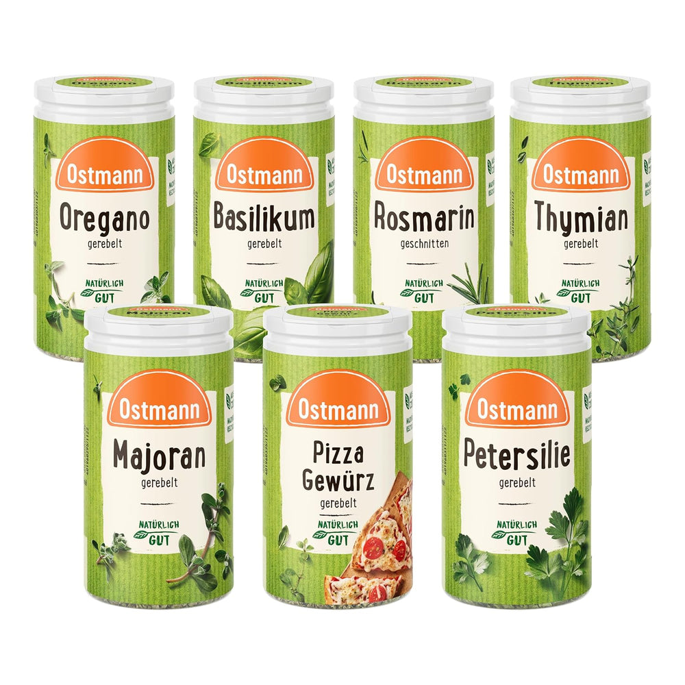 Ostmann Gewürze - gefülltes Gewürzregal mit 21 Gewürzdosen | Set aus Gewürzen, Kräutern, Gewürzmischungen | zum Aufhängen | für die Schranktür | Isst: 1 Stück