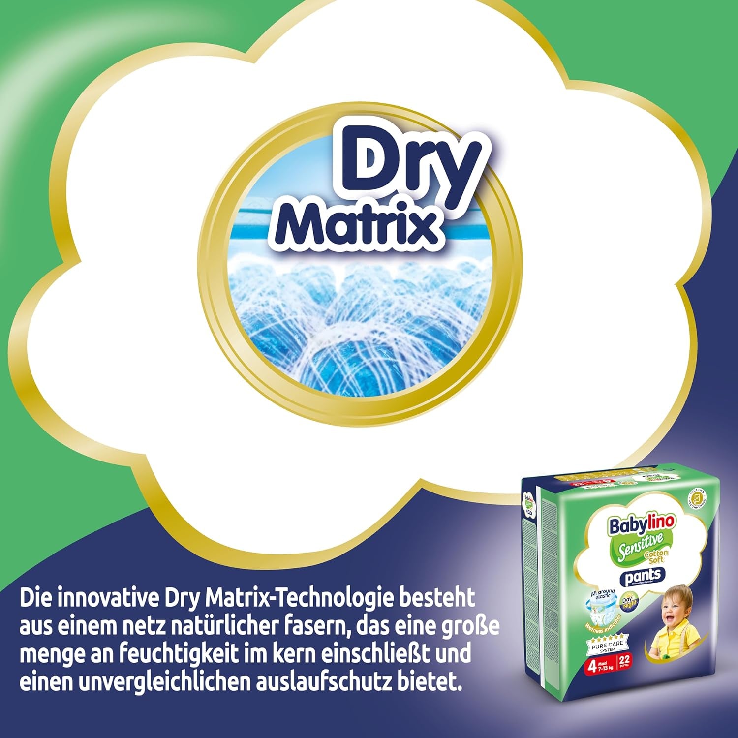 Windeln Sensitive Cotton Soft, Größe 4, Pants Maxi (7-13 kg), 22 Stück