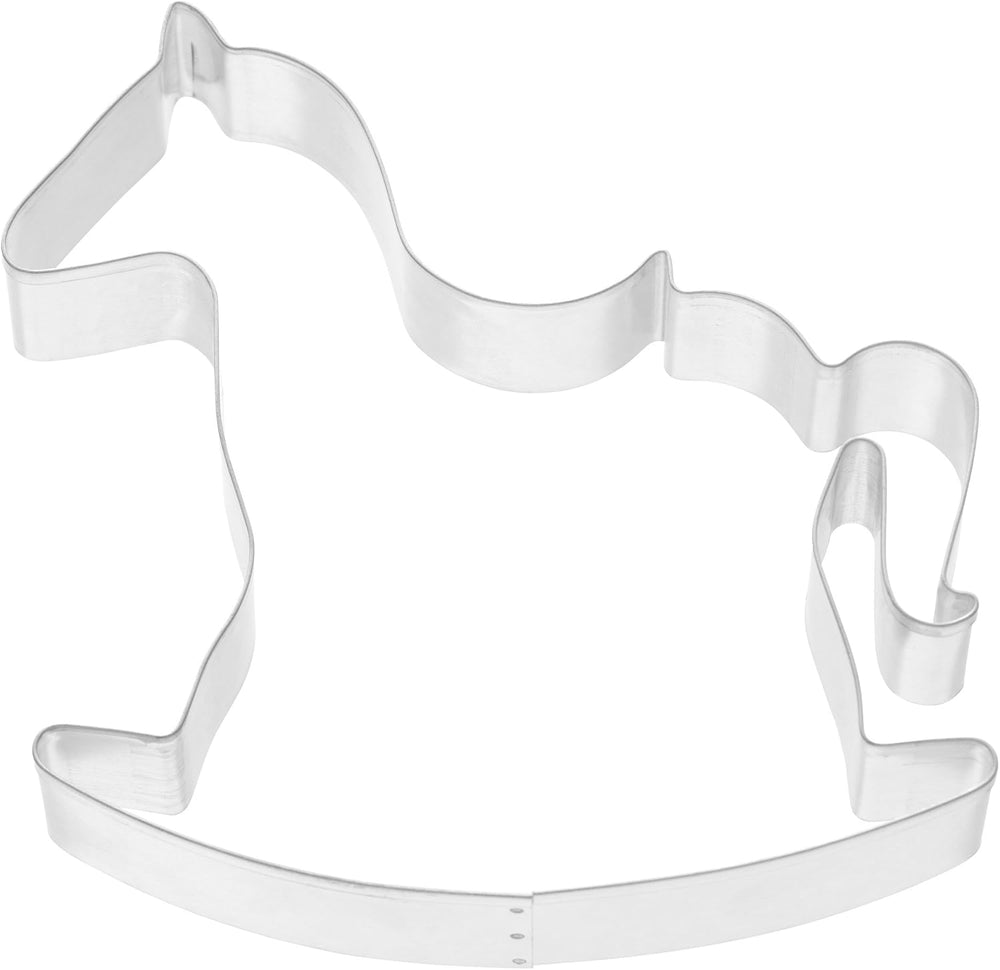 Formă de biscuiți originală Kaiser, cal balansoar, 13 cm, formă de biscuiți de Crăciun, formă de biscuiți din oțel inoxidabil, formă de biscuiți pentru turtă dulce și biscuiți