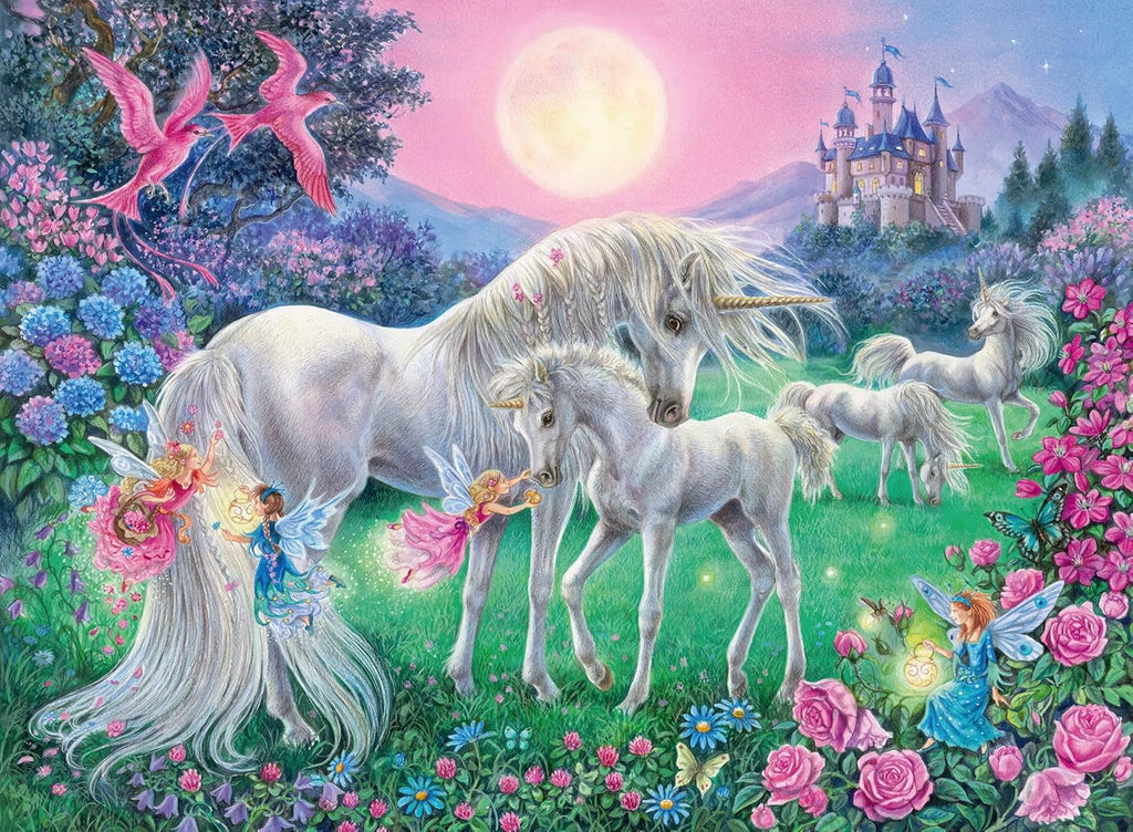 Ravensburger puzzle pentru copii - 13670 Unicorni în lumina lunii - Puzzle cu lumină de unicorn pentru copii cu vârsta de peste 6 ani, cu 100 de piese în format XXL, strălucește în întuneric Puzzle Naty Shop