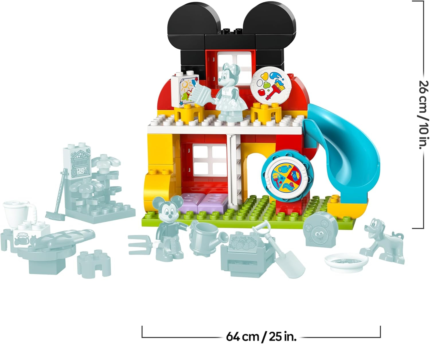 LEGO DUPLO | Micky Maus Wunderhaus mit Minnie und Pluto - Pädagogisches Feinmotorik-Spielzeug für Kleinkinder - inkl. 3 Figuren & Toodles - Geschenk für Jungen & Mädchen ab 2 Jahren - 10465