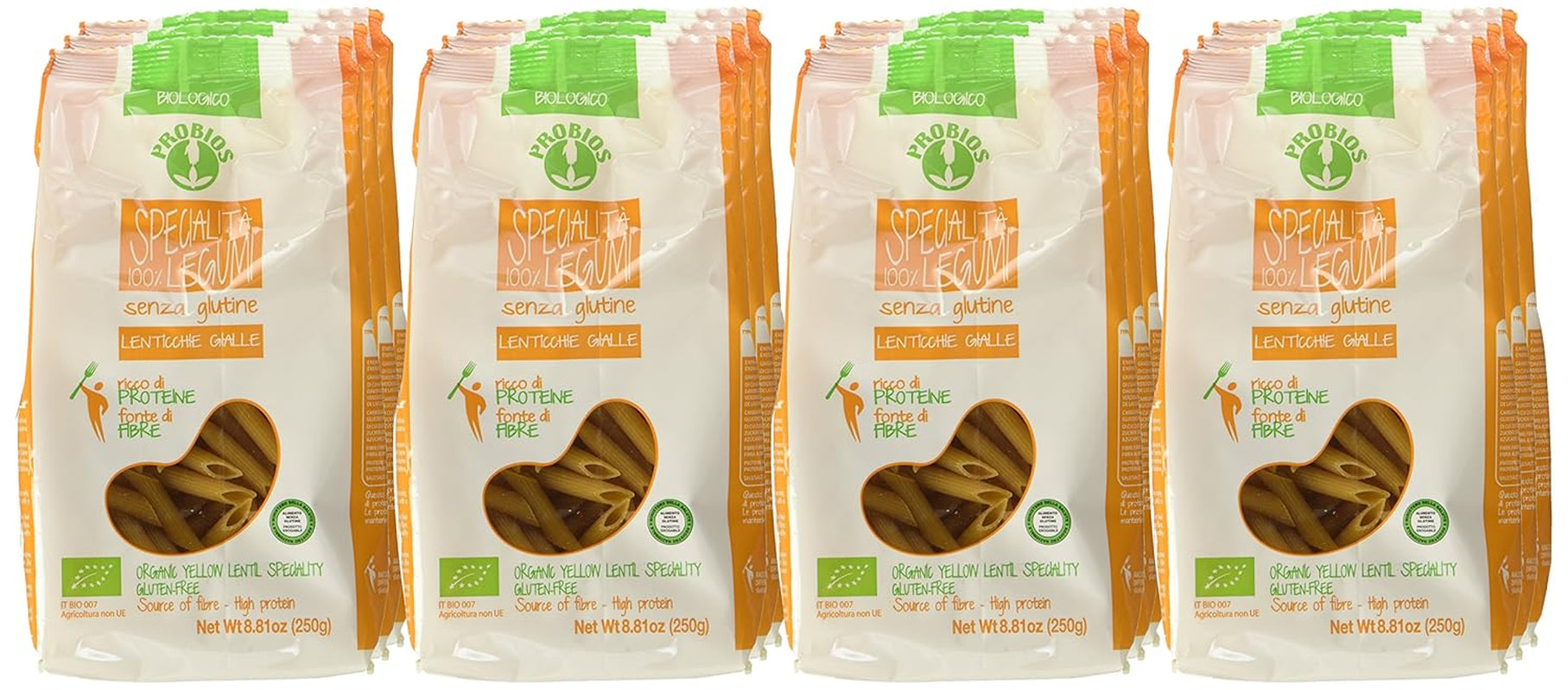 Gelbe Linsen-Penne, 12er Pack (12 x 250g)