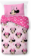 Lenjerie de pat pentru copii, personaje Disney, 100% bumbac Lenjerie de pat - copii Naty Shop Roz - Minnie Mouse 135X200/50X70 (2 Piece)