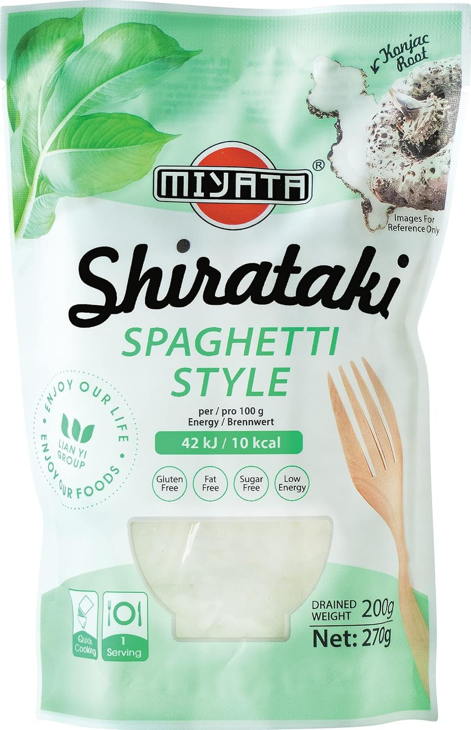 Miyata Shirataki Udon Nudeln Konjakmehl, 6er Pack (6 x 270g)