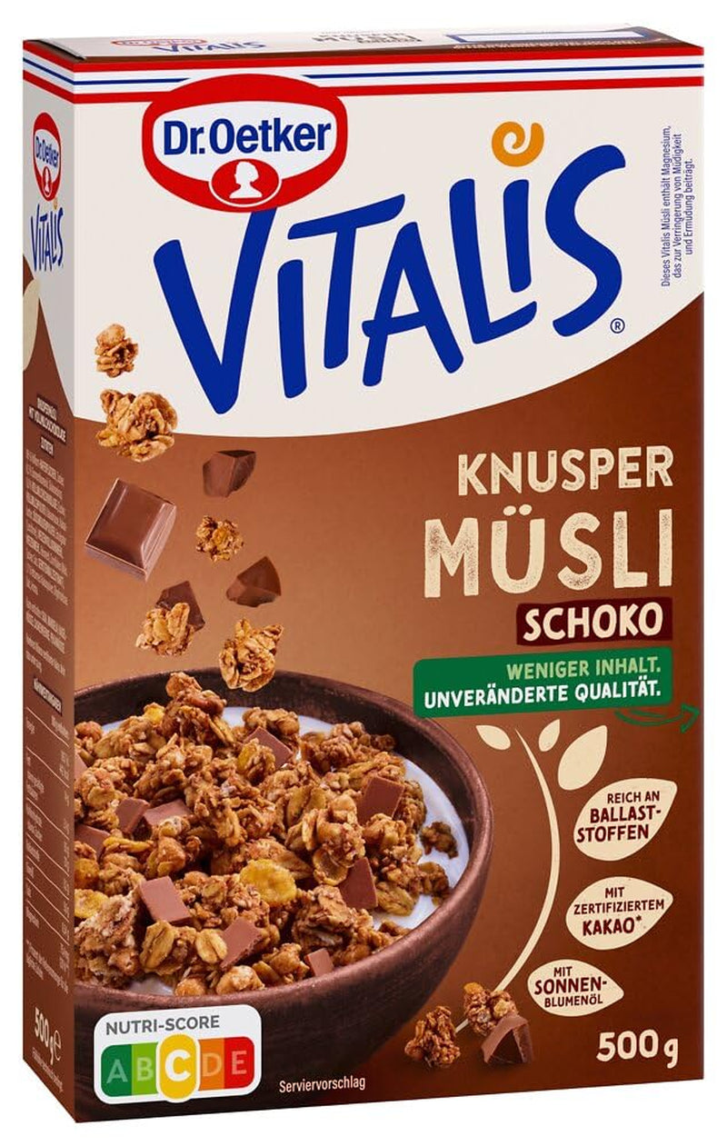 Dr. Oetker Vitalis Classic Knuspermüsli: Großpackung knuspriges Frühstücksmüsli mit Rosinen, 1 Packung, 1,5 kg