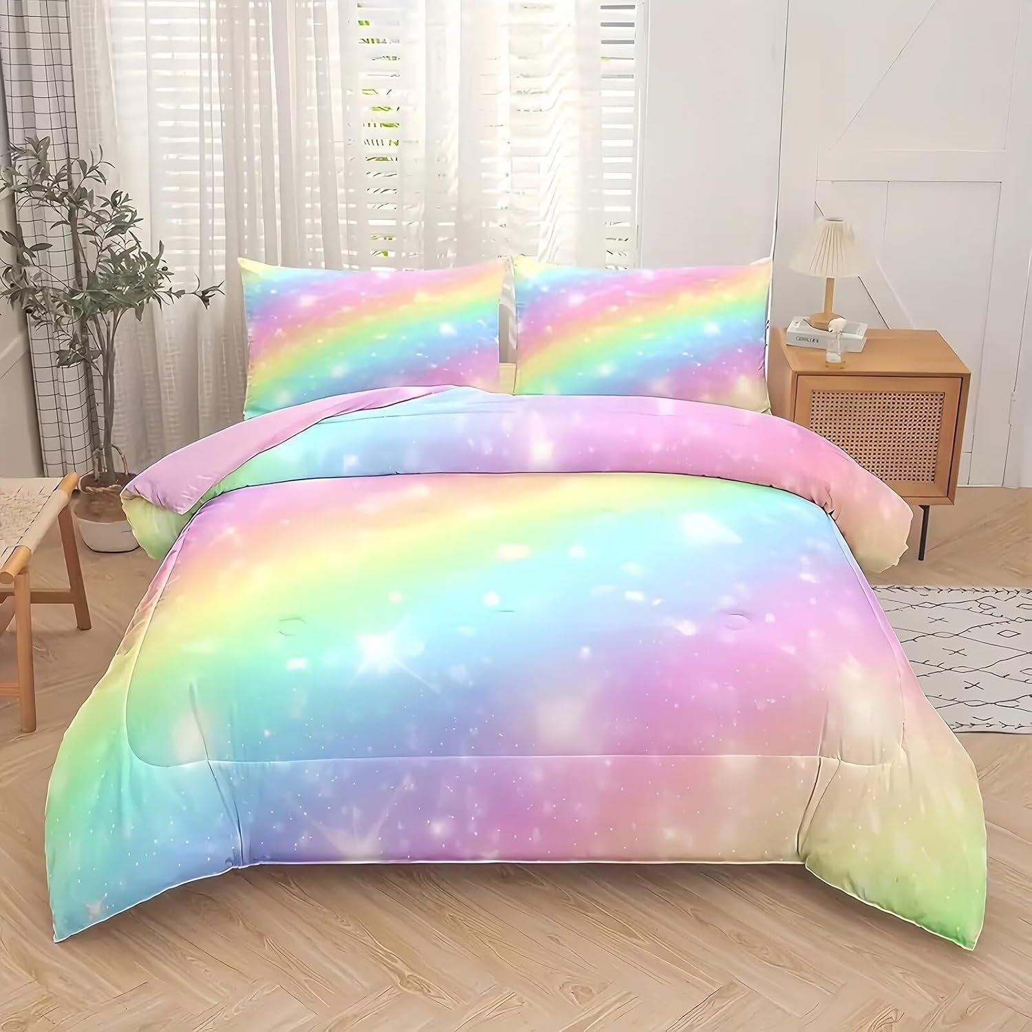 Kids Mädchen Cute Katze Kitty Katzenmotiv Bettwäsche Kinder Katzenbettwäsche Kinderbettwäsche Bed Duvet Cover Bedding Set 135×200Cm