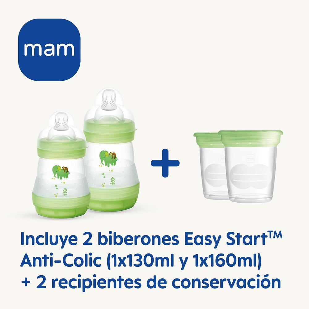 MAM 2 in 1 elektrische und manuelle Milchpumpe, direkte Entnahme aus Flasche oder Vorratsbehälter, Stimulation und Entnahme, digitale Anzeige. Zubehör Essen und Stillen Bebe Naty Shop