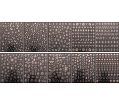 JMEOWIO Nagelsticker Mond Stern 10 Blatt Nail Art Sticker Selbstklebend Nagelaufkleber Roségold Dekoration Nageldesign Zubehör