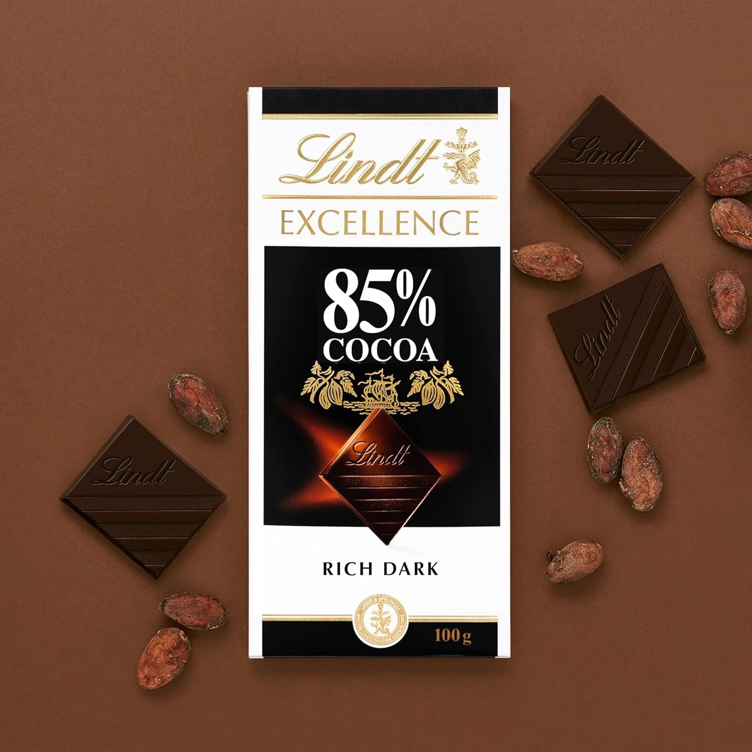 Lindt-Schokolade | Riegel EXCELLENCE 85 % Kakao | 100g | Extra dunkle Schokolade | Veganer Schokoriegel