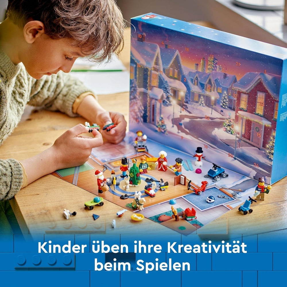 LEGO City Adventskalender 2024, Adventsgeschenk für Kinder ab 5 Jahren, 24 Überraschungen, Minifiguren in Weihnachtsoveralls, Weihnachtsmann und Frau Weihnachtsmann, Weihnachtsgeschenk 60436 Bausets Besuchen Sie den LEGO-Store