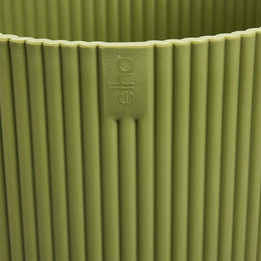 elho Vibes Fold Bowl 25 - Ghiveci de flori de interior - 100% plastic reciclat - Ø 24,9 x H 12,1 cm - Verde/Ferngrün