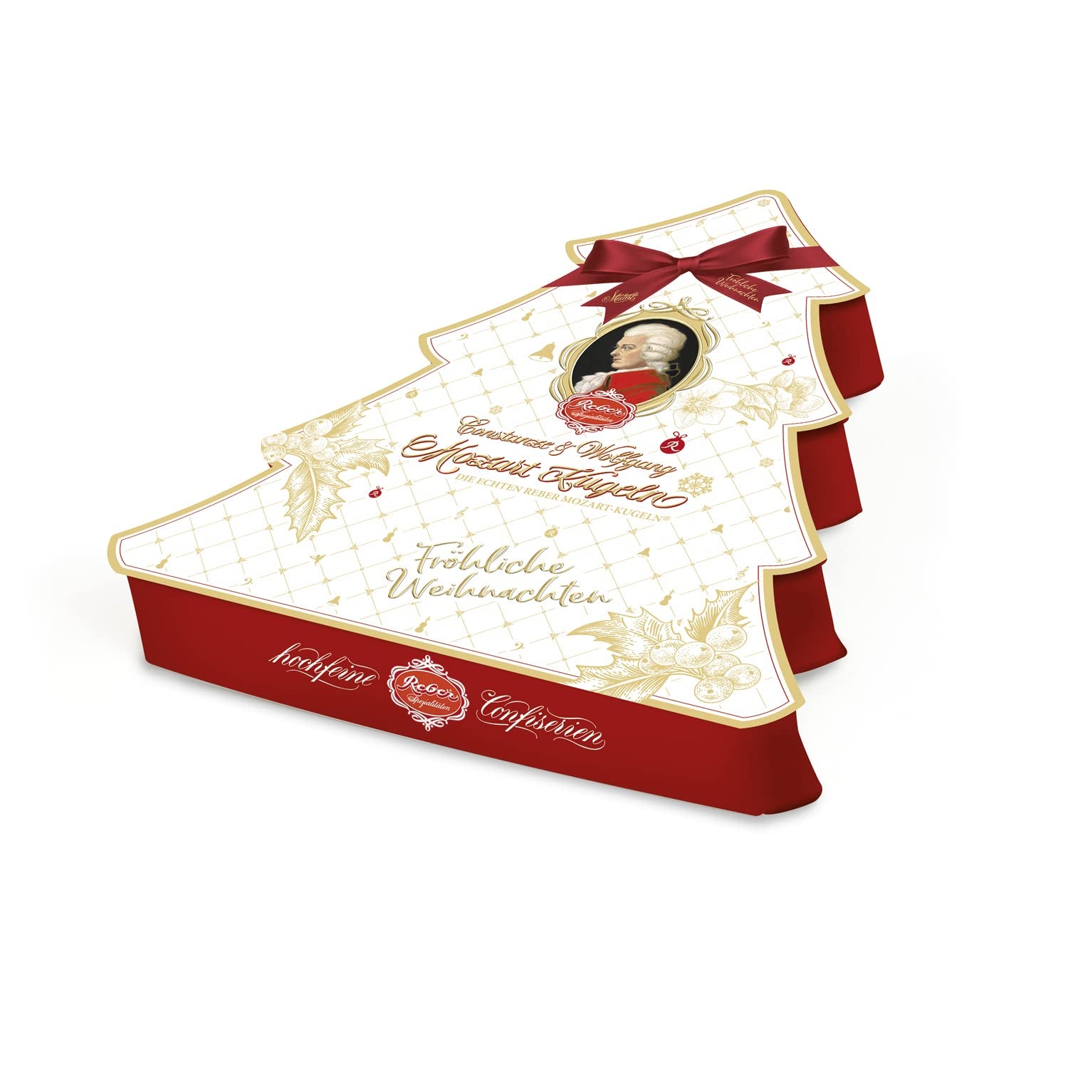 Reber Mozartkugeln mit Zartbitterschokolade, 6er Pack mit Marzipan und Nougat, vegan – 1 x 120 g