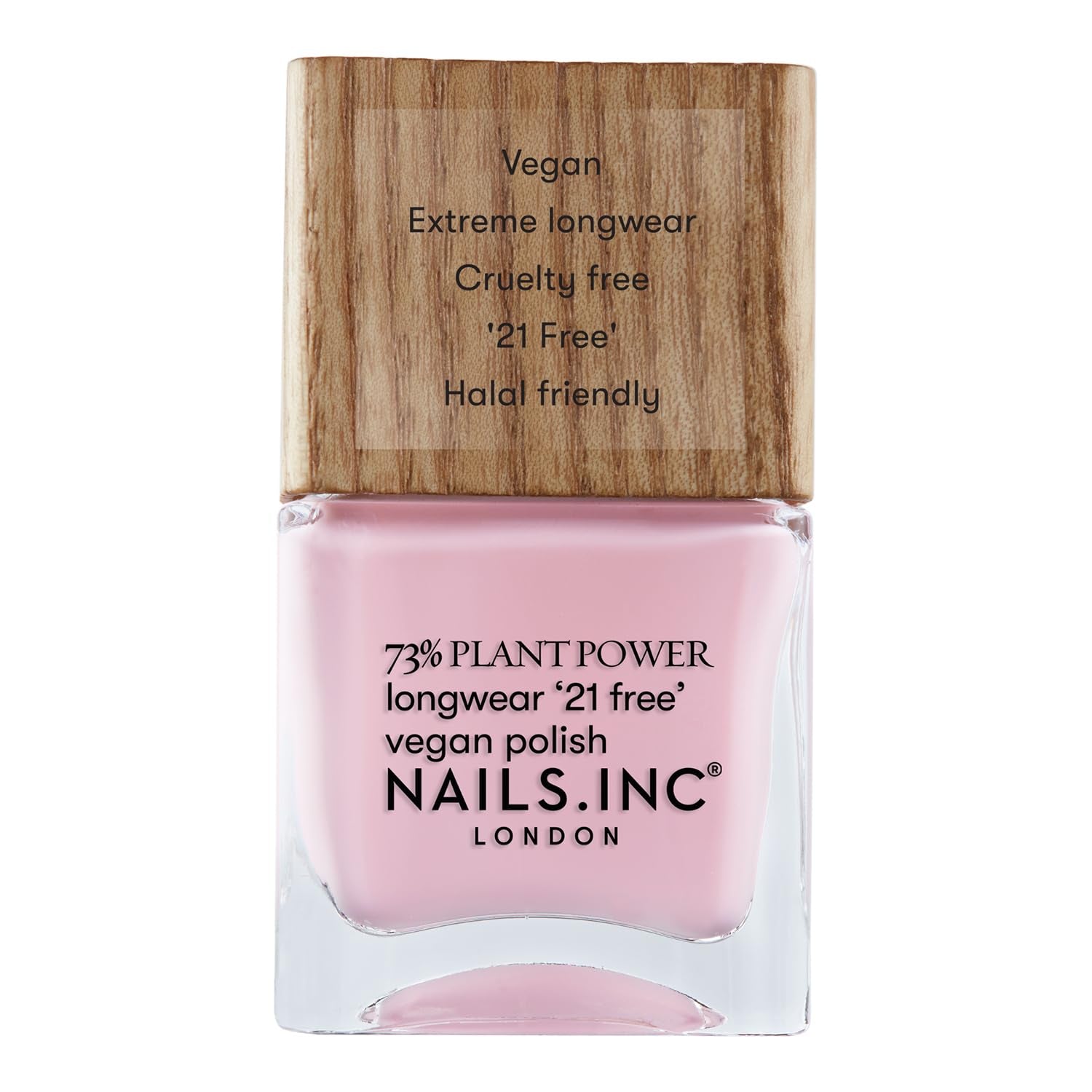 Nails Inc – GLOWING SOMMEWHERE Plant Power Veganer Nagellack – 73 % pflanzlich, 100 % vegan und frei von Tierversuchen – perfekte Maniküre, funkelnde Perle – für umweltfreundliche Nagelkunst