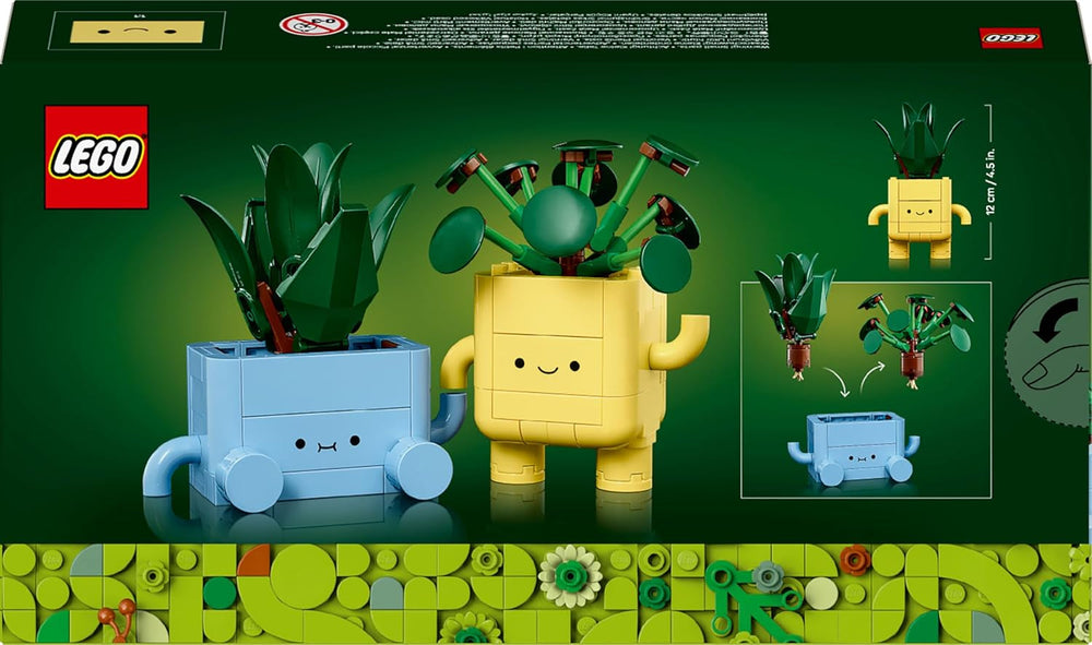 LEGO Botanicals Happy Plants – DIY-Set für Kinder mit 2 künstlichen Blumen und 2 bunten Blumentöpfen mit Cartoon-Gesichtern – Geschenkidee für Mädchen ab 9 Jahren – 10349 Besuche Bausets den LEGO-Store