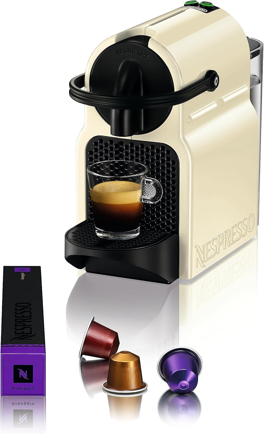 Espressor cu capsule Nespresso De'Longhi EN 80.B Inissia, pompă de înaltă presiune și funcție de economisire a energiei, oprire automată după 9 minute, volum cană pentru espresso și lungo, rezervor de apă de 0,7 l, negru