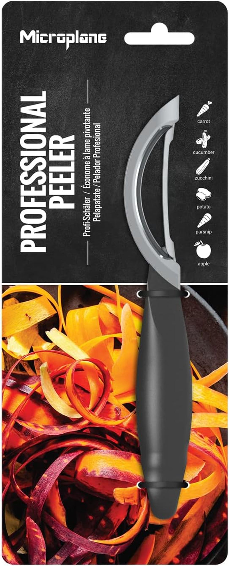 Naty Shop Microplane Professioneller Doppelklingen-Edelstahl-Beidhändigschäler