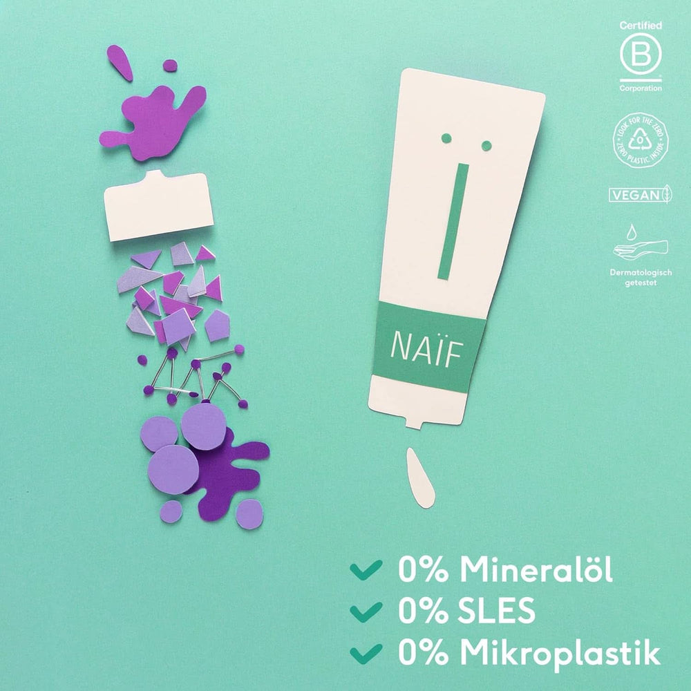 Naïf nahrhaftes Waschgel – Für Babys und Kinder – Natürliche Inhaltsstoffe – 100 % vegan – 200 ml Mutter und Kind Naty Shop