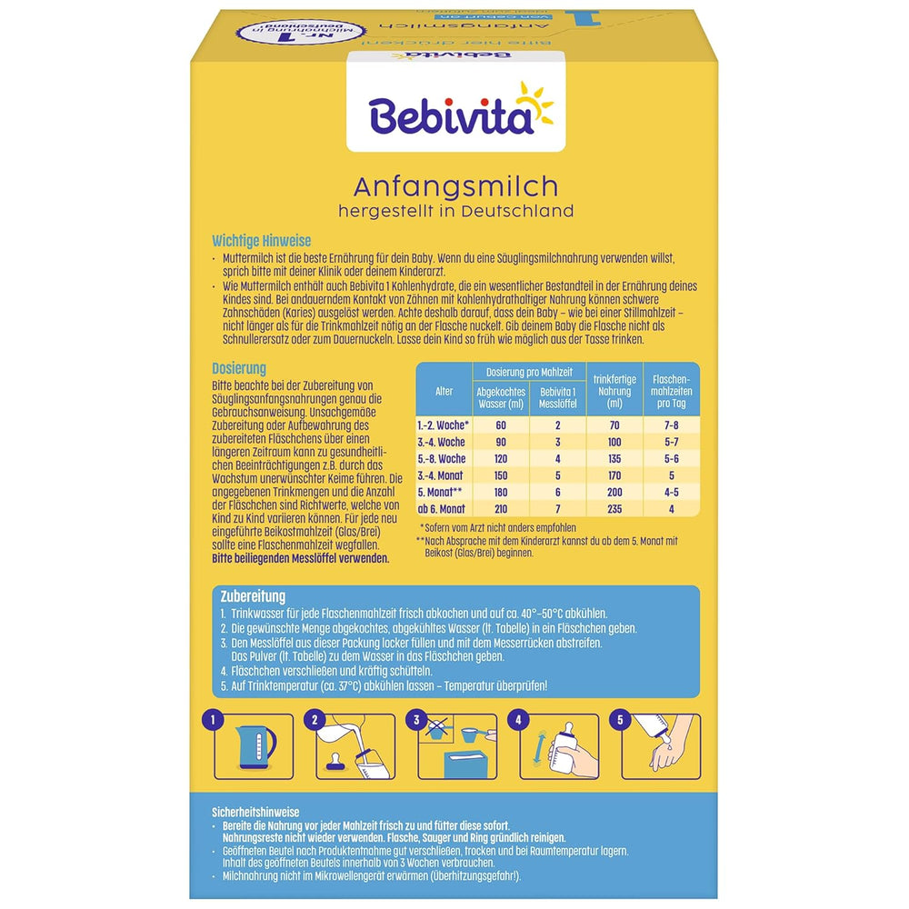 1 Säuglingsmilchpulver für Säuglinge ab der Geburt (5 x 500 g)