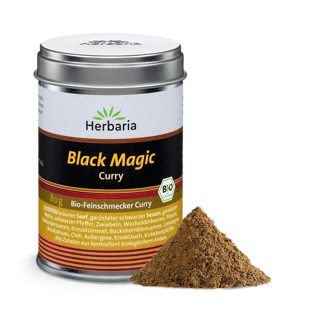 Herbaria Good Old Mild Curry bio 80g M-Dose – Currypulver, Currymischung - Bio-Gewürzmischung für klassische Curry-Spezialitäten z.B. Currywurst – erlesene Zutat in nachhaltiger Aromaschutz-Dose