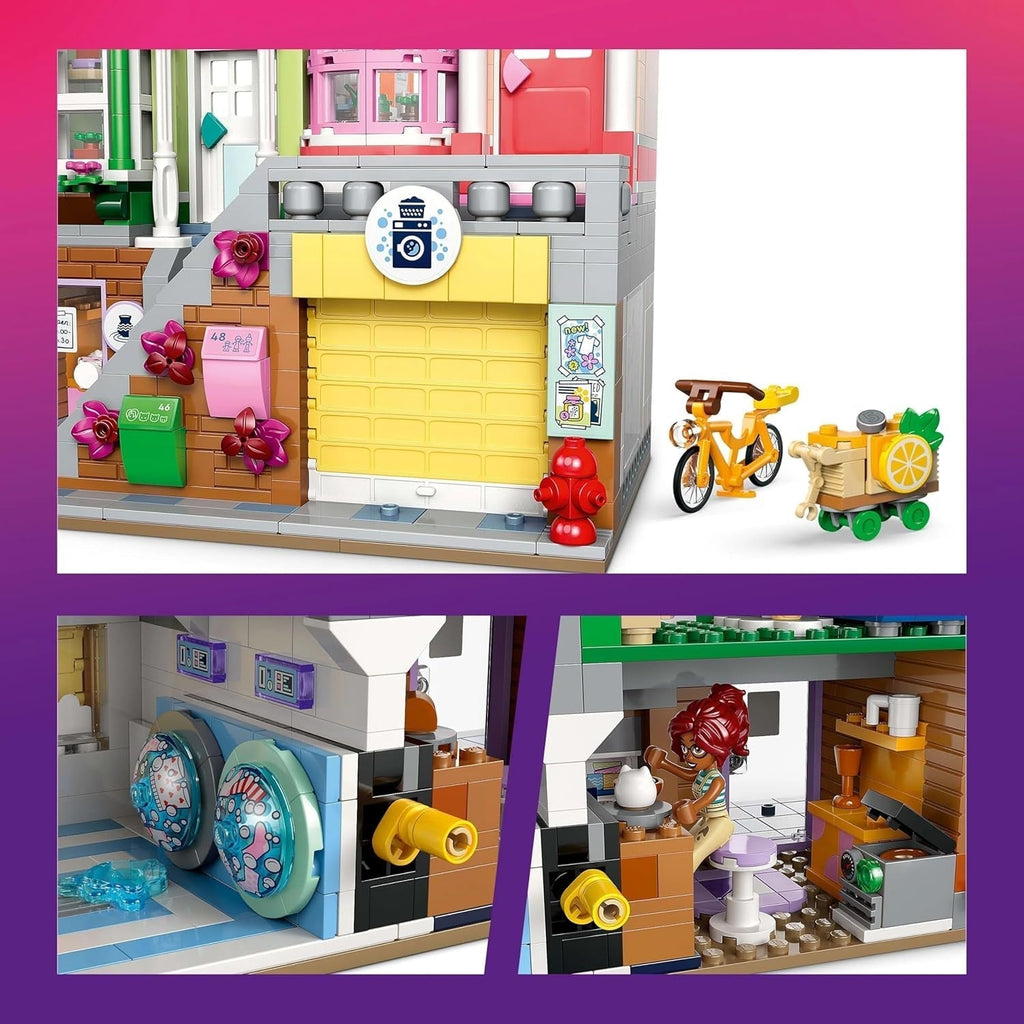 LEGO Friends Heartlake City Living and Shopping Street, set de construcție pentru jocuri de rol cu 9 personaje (inclusiv 7 minifigurine) și 3 pisici, cadou pentru fete și adolescenți, casă de jucării 42670 Seturi de constructie Besuche den LEGO-Store