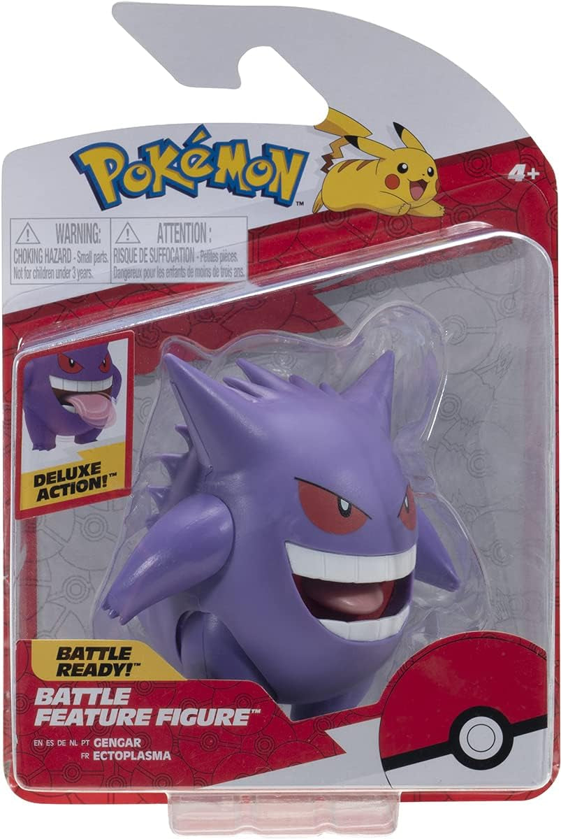 Pokémon PKW0359 – Battle Feature Figure – Gengar Offizielle bewegliche Figur 11,5 cm Actionfiguren Naty Shop