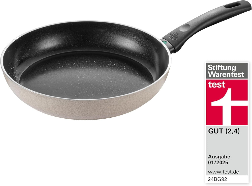 Ledro Bratpfanne, 24 cm, Aluminium, induktionsgeeignet, Antihaft-Keramikbeschichtung, Thermopoint, Made in Italy, beige Töpfe und Pfannen Naty Shop 28 cm