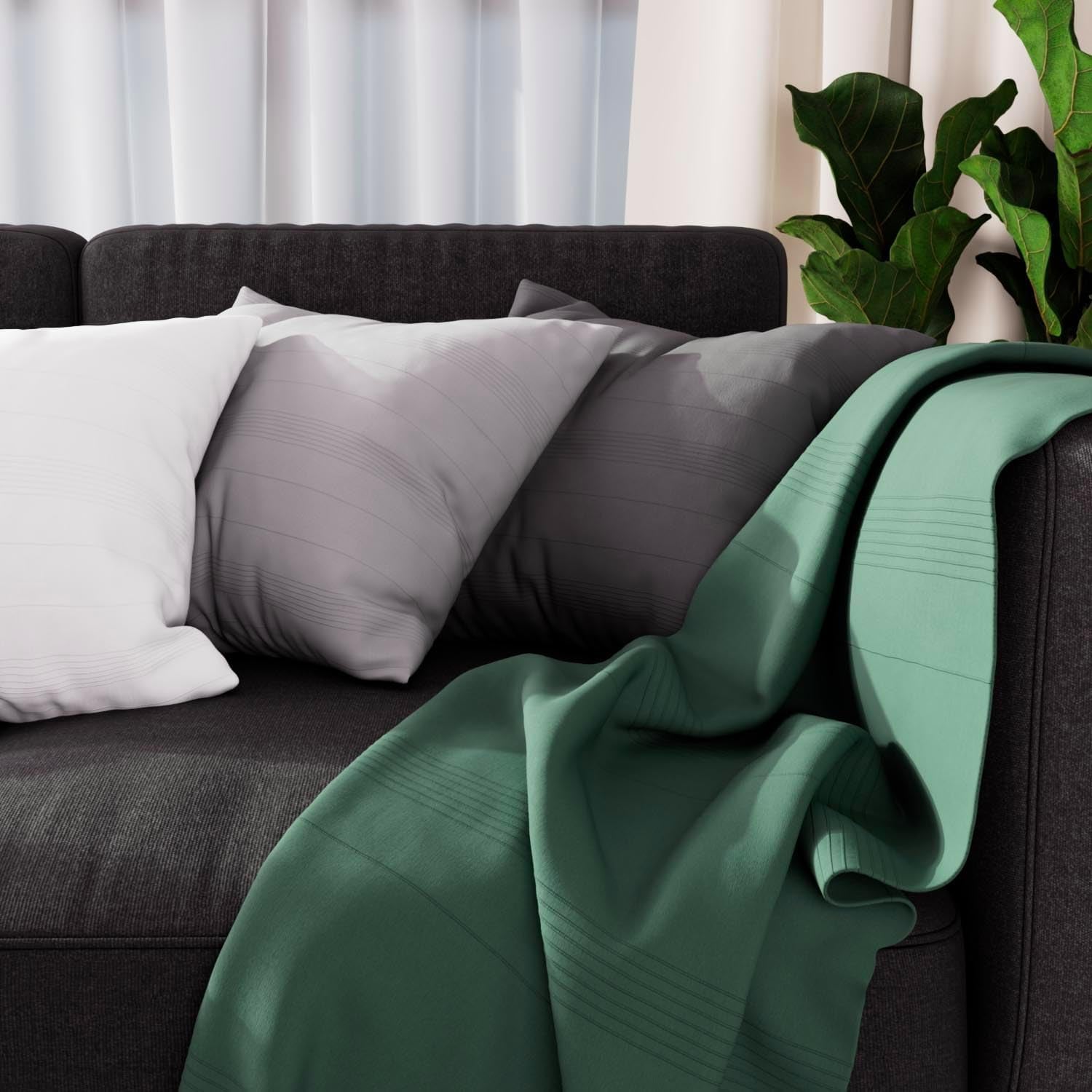 Soleil D'Ocre Adele Plaid, Sesselüberwurf, Polycoton, Grau, 140 x 200 cm. Betten und Decken. Besuchen Sie den Soleil d'ocre-Store Greetings 140 x 200 cm