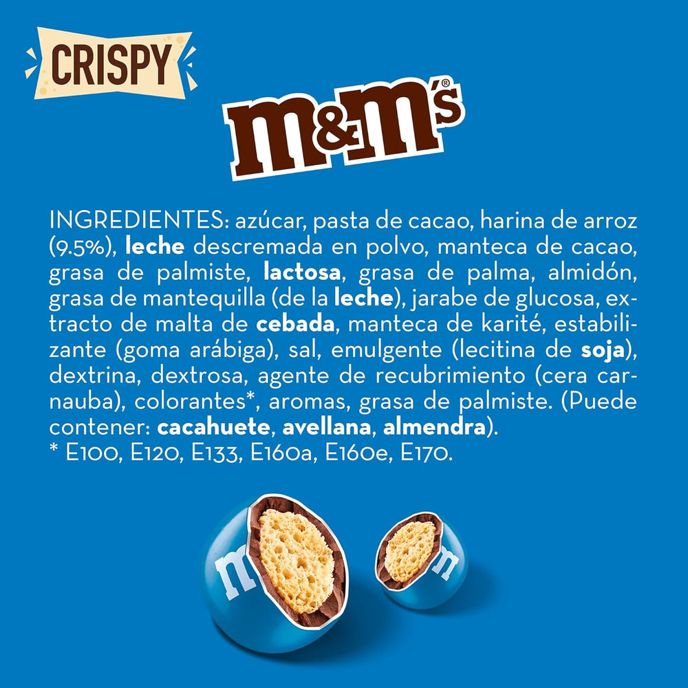 M&M'S Crispy, Chocolate Crispy Lentils and Crispy Center, Schokolade, 1 Packung (1 x 340 g) (2er-Pack)