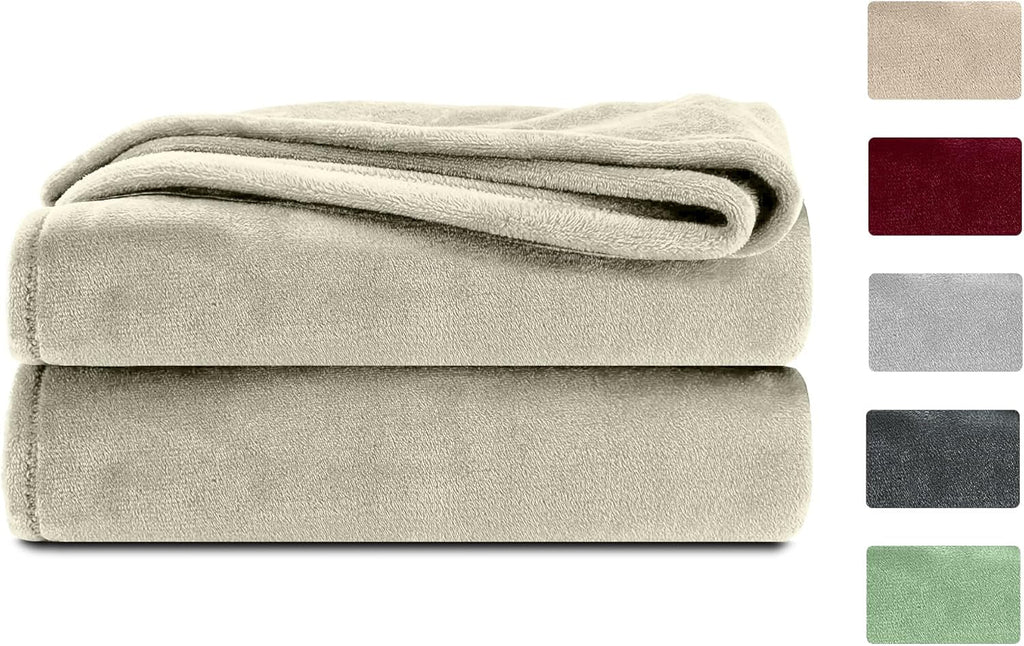 Komfortec pătură pufoasă, pătură confortabilă, pătură fleece, certificată Oeko-Tex, super moale, 150X200 Cm, 260 G/M², bej Paturi si Cuverturi Besuche den Komfortec-Store Ecru 220 X 240 Cm