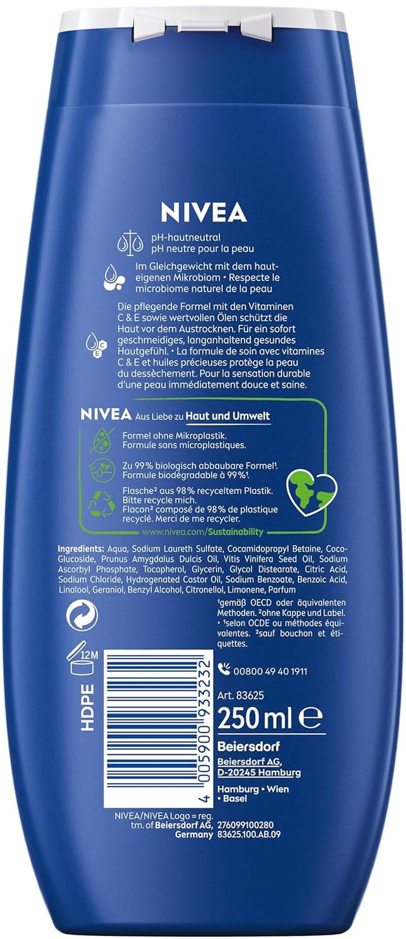 NIVEA Creme Care, Duschgel mit Vitaminen und ätherischen Ölen, 250 ml Dusche und Bad Naty Shop